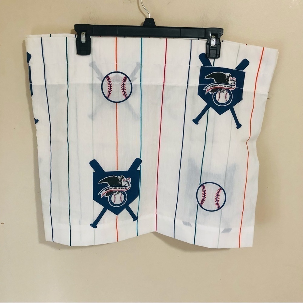 MLB Baseball Valance Curtains Set of 2
